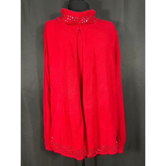 Vintage Red Sweater Set, Sequence, Plus Size 3X Maggie McNaughton, Turtle Neck - Picture 2 of 9